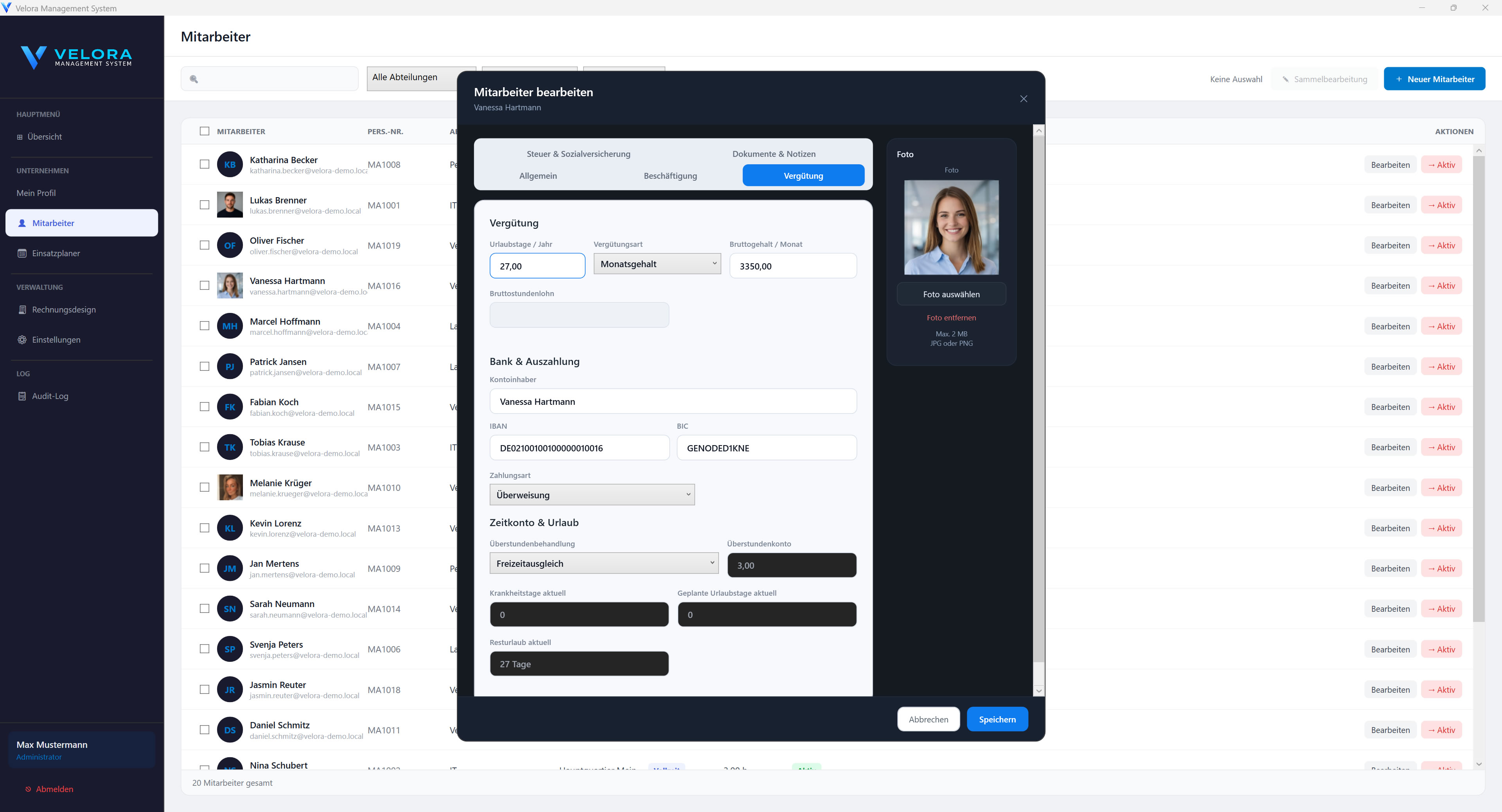 Velora Hauptsoftware