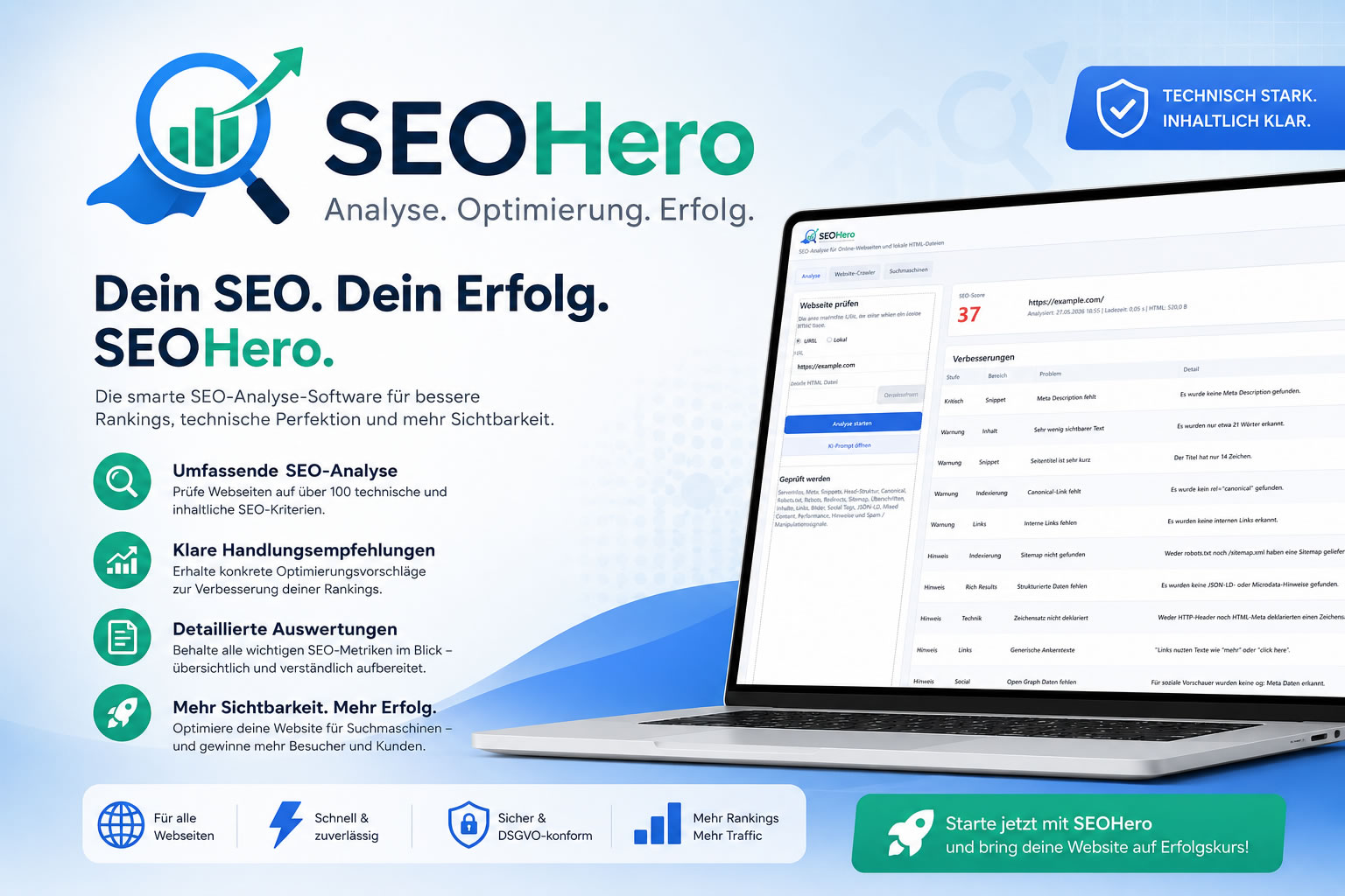 SEOHero - SEO Analyse & Website Crawler